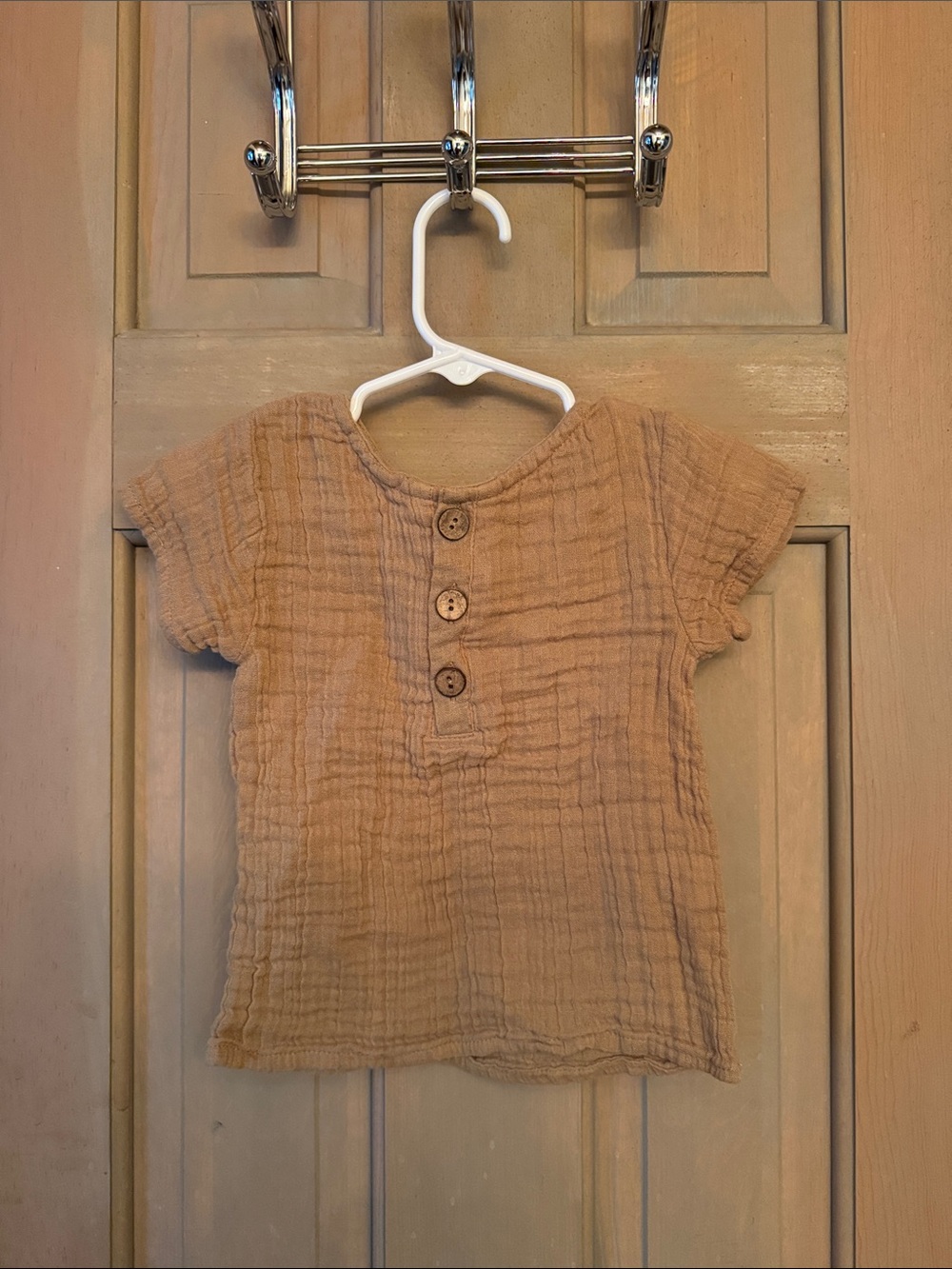 Little Cottonwood Tan Gauze Boys shirt